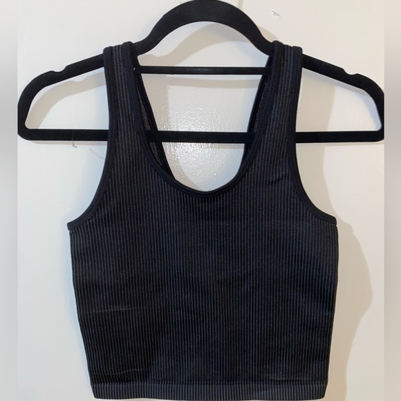 aerie Tops - Aerie black ribbed cropped tank - sz S